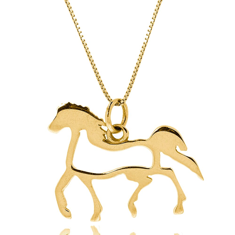 Colar com Pingente Cavalo Grande Vazado - Imagem 2