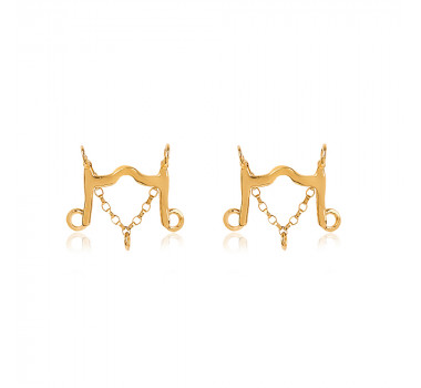 Brinco Bridão Freio em Ouro Amarelo