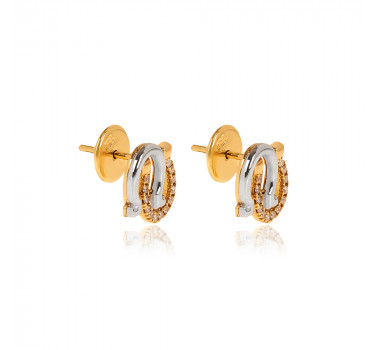 Brinco Ferraduras com Diamantes em Ouro Branco - Imagem 2