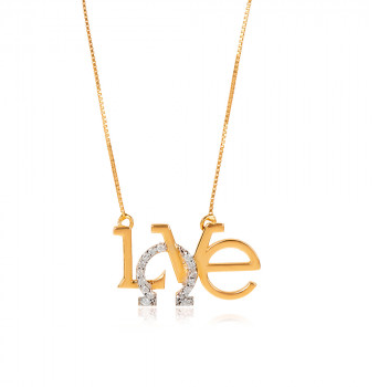 Gargantilha Love Ferradura com Diamantes em Ouro Amarelo