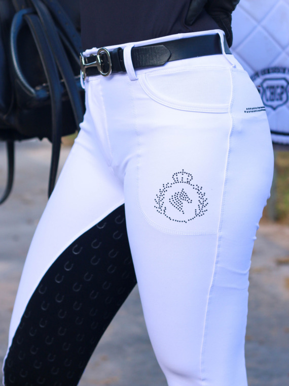 Culote Hipismo Prova Branco e Preto Lumière Horse SA