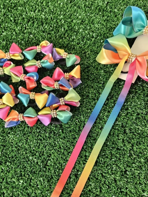Kit de Mini Lacinhos + Kit de Rabo e Cabelo em Cetim - Colorido