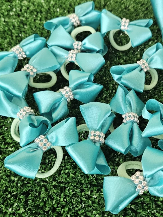 Kit de Mini Lacinhos em Cetim - Azul Tiffany