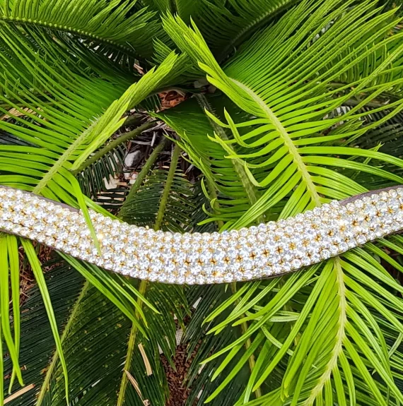 Testeira em U - Prateada c/ Fundo Dourado