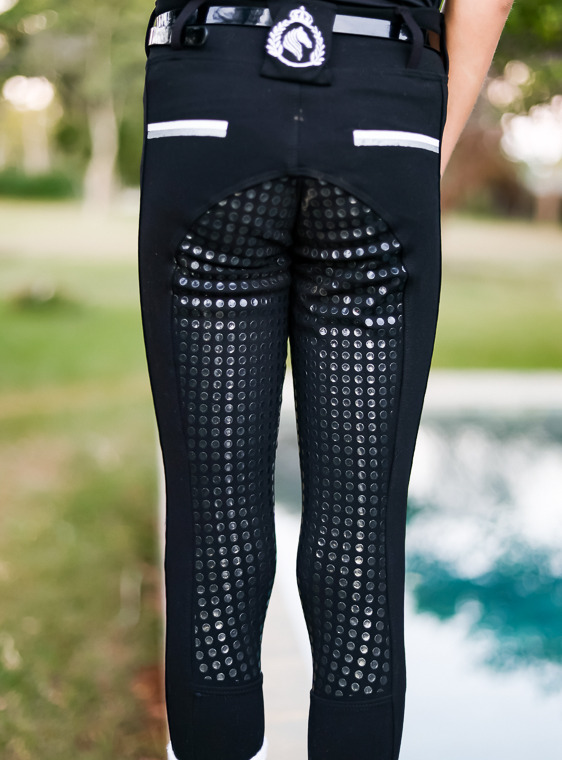 Culote Hipismo Treino Kids Preto Full Grip Horse SA