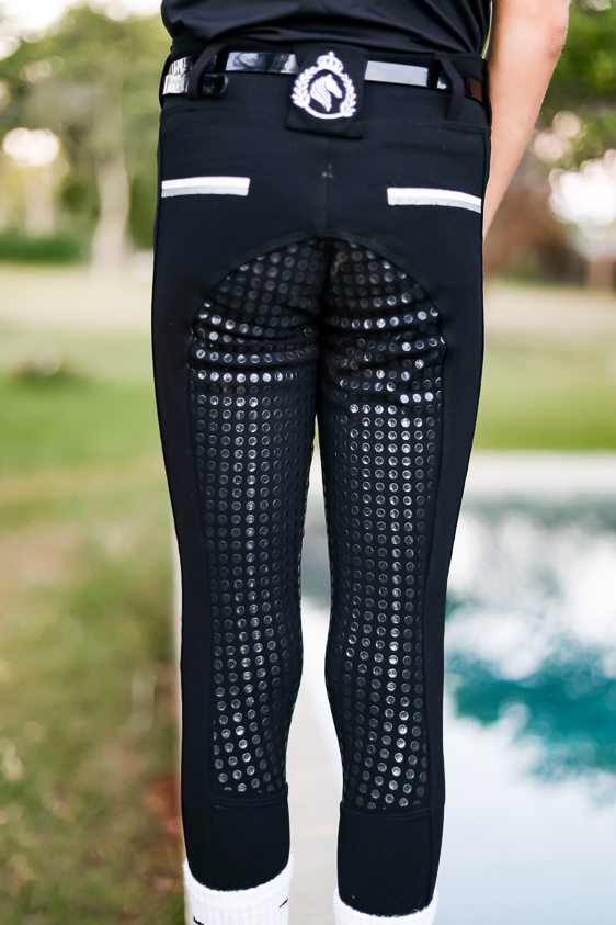 Culote Hipismo Treino Kids Preto Full Grip Horse SA