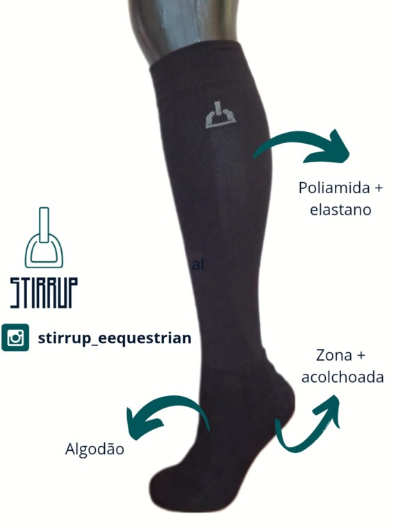 Meia Preta Stirrup - 33 ao 40
