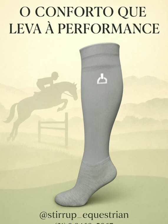 Meia Cinza Stirrup - 35 ao 40