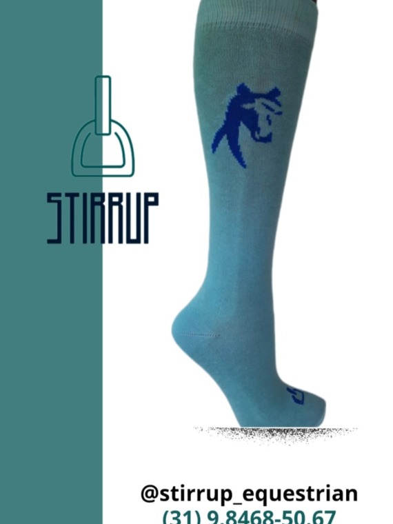 Meia Kids Azul- Stirrup- 28 ao 33