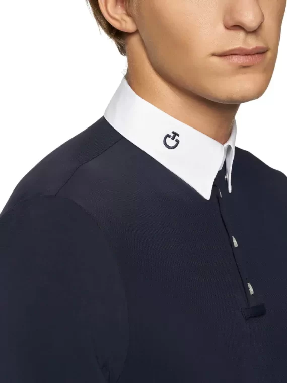 Jersey Fleece L/S Competition Polo W/Mesh Inserts - XXL
