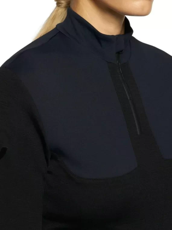 Tech Wool Ct Laser Cut Zip L/S Training Polo