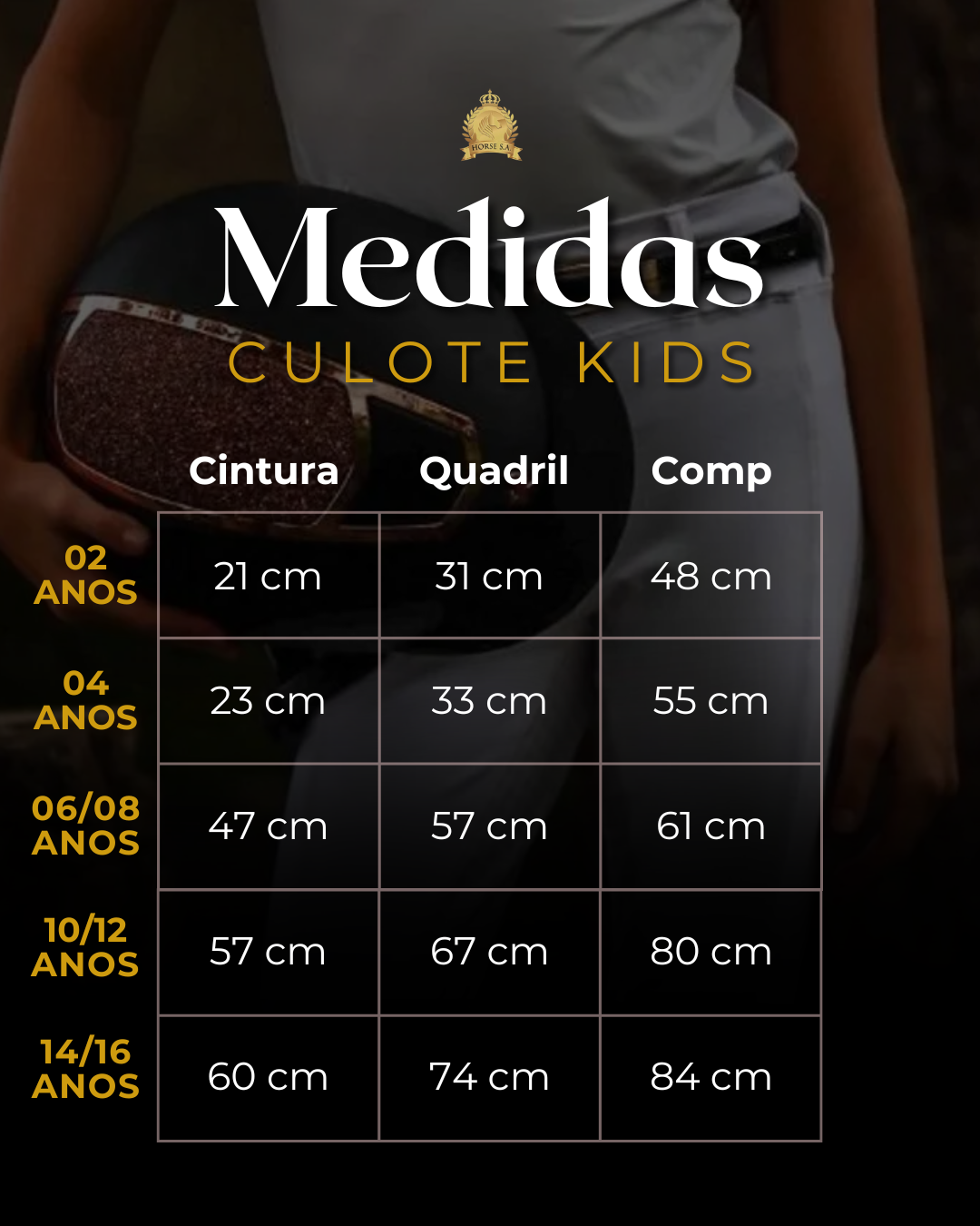 Culote Hipismo Treino Kids Preto Legging Horse SA - Imagem 4