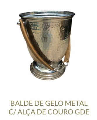Balde de Gelo Metal- Alça Couro e bridão