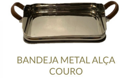 Bandeja Metal - Alça Couro
