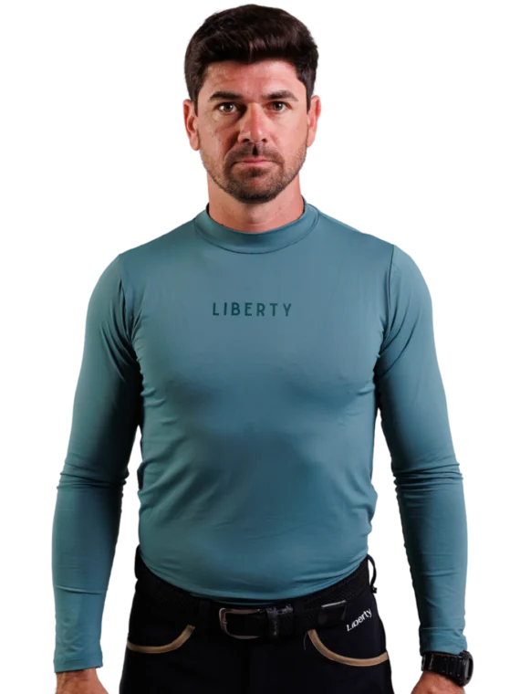 Camiseta Masculina Wings Treino Hipismo UV Manga Longa - Verde