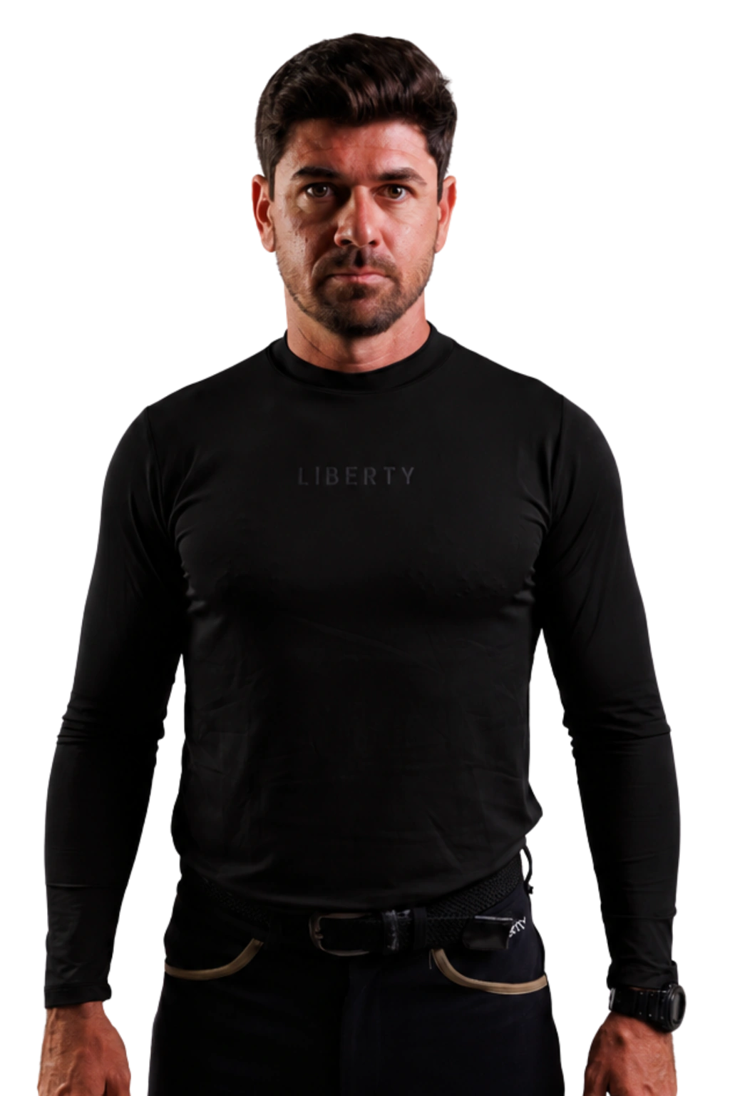 Camiseta Masculina Wings Treino Hipismo UV Manga Longa - Preta