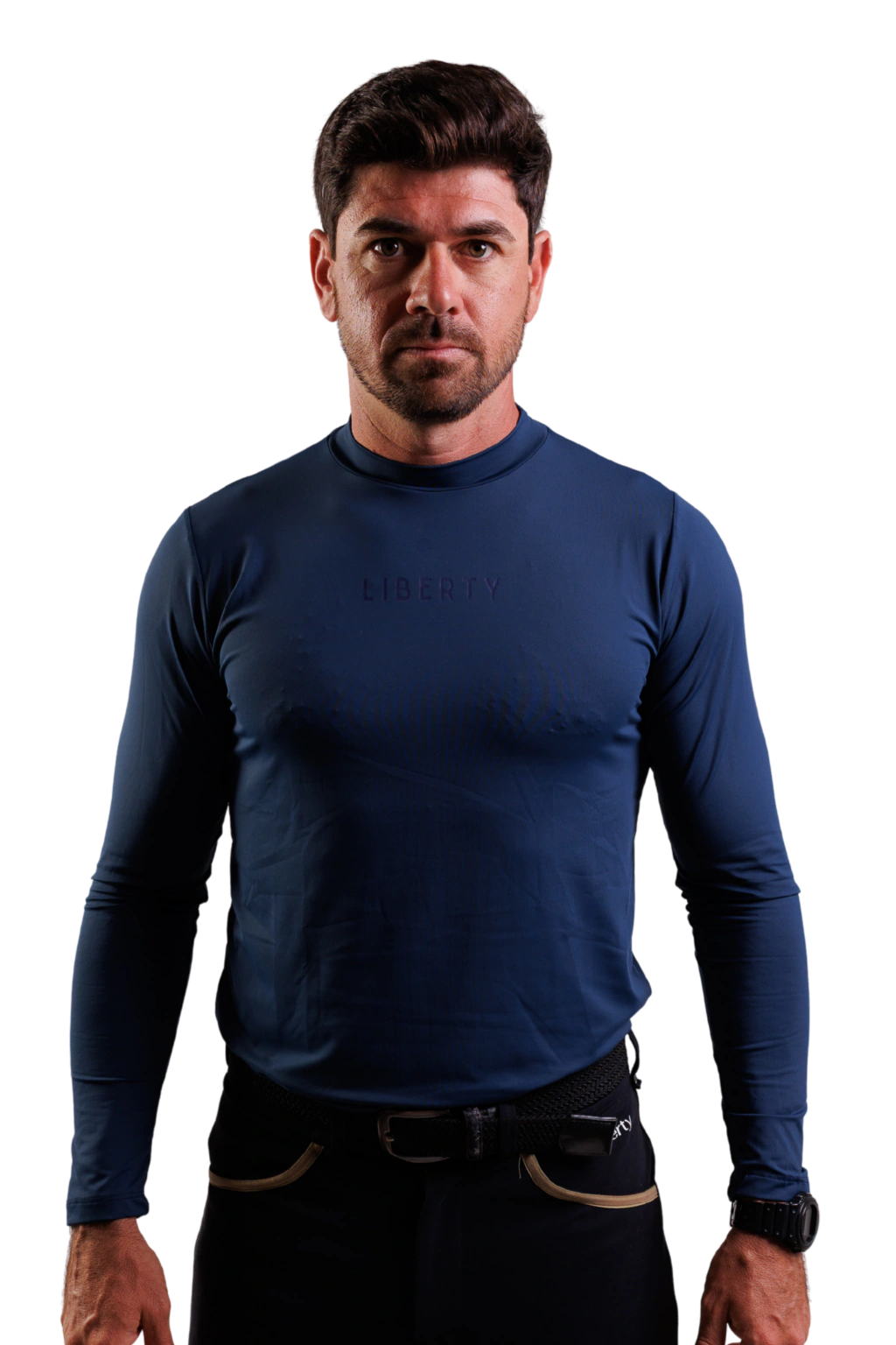 Camiseta Masculina Wings Treino Hipismo UV Manga Longa - Marinho