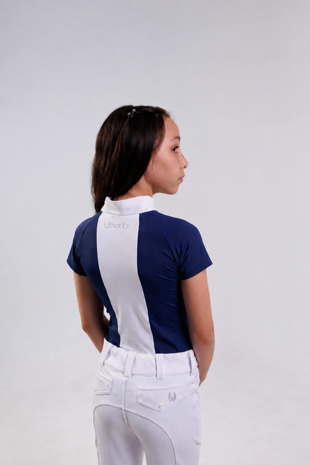Blusa Prova Infantil Hipismo Fresh Manga Curta - Marinho - Imagem 2
