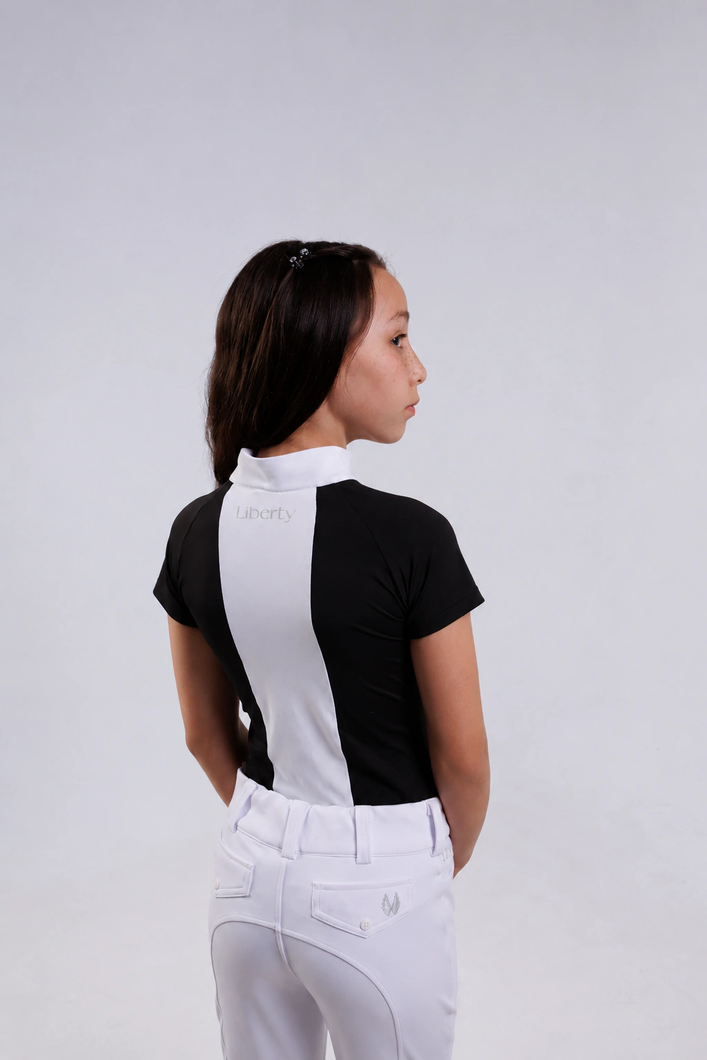 Blusa Prova Infantil Hipismo Fresh Manga Curta - Preta - Imagem 3