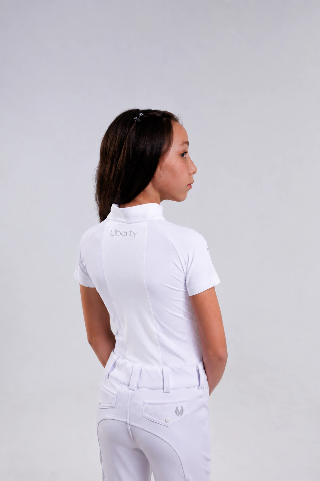 Blusa Prova Infantil Hipismo Fresh Manga Curta - Branca - Imagem 2