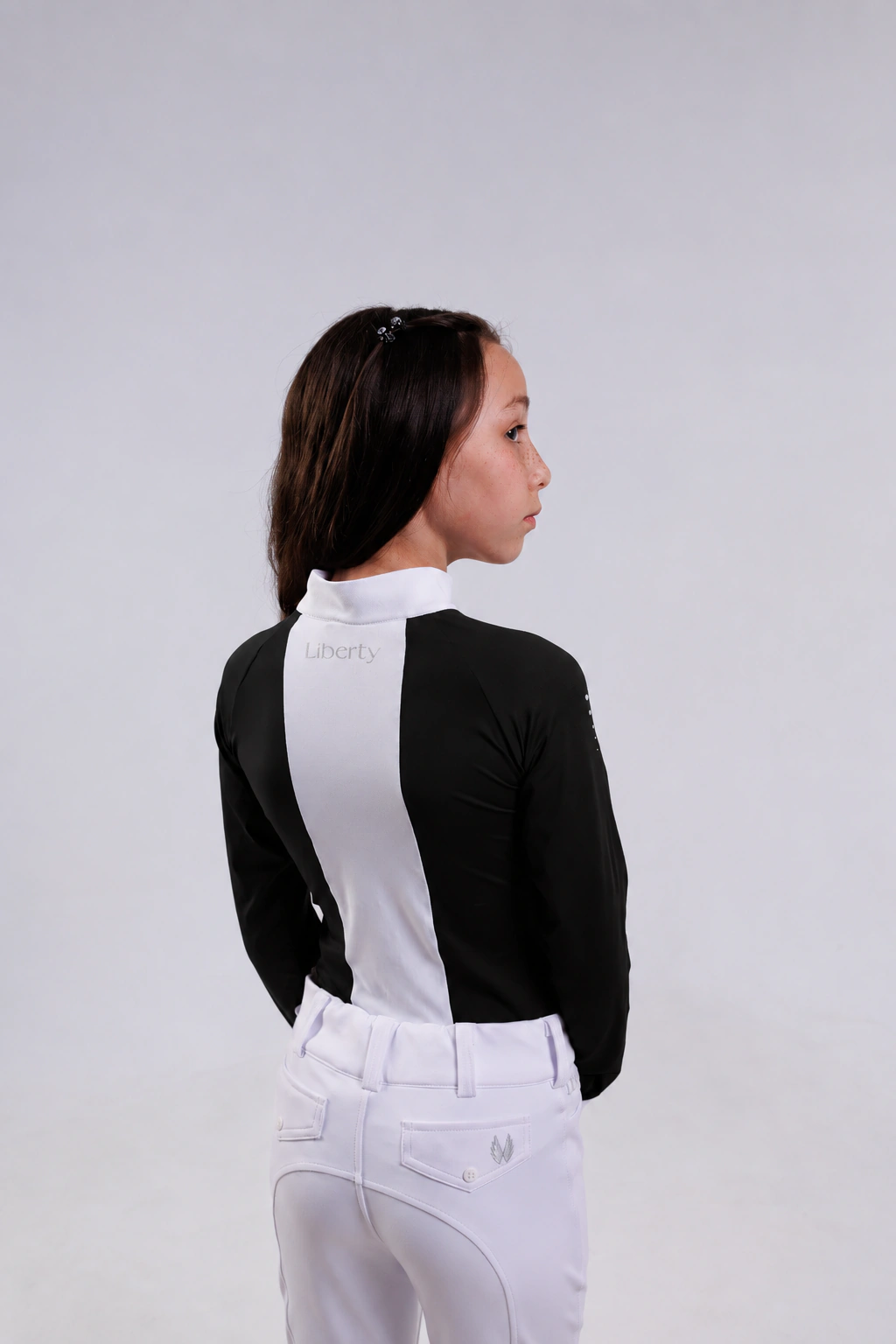 Blusa Prova Infantil Hipismo Fresh Manga Longa - Preta - Imagem 2