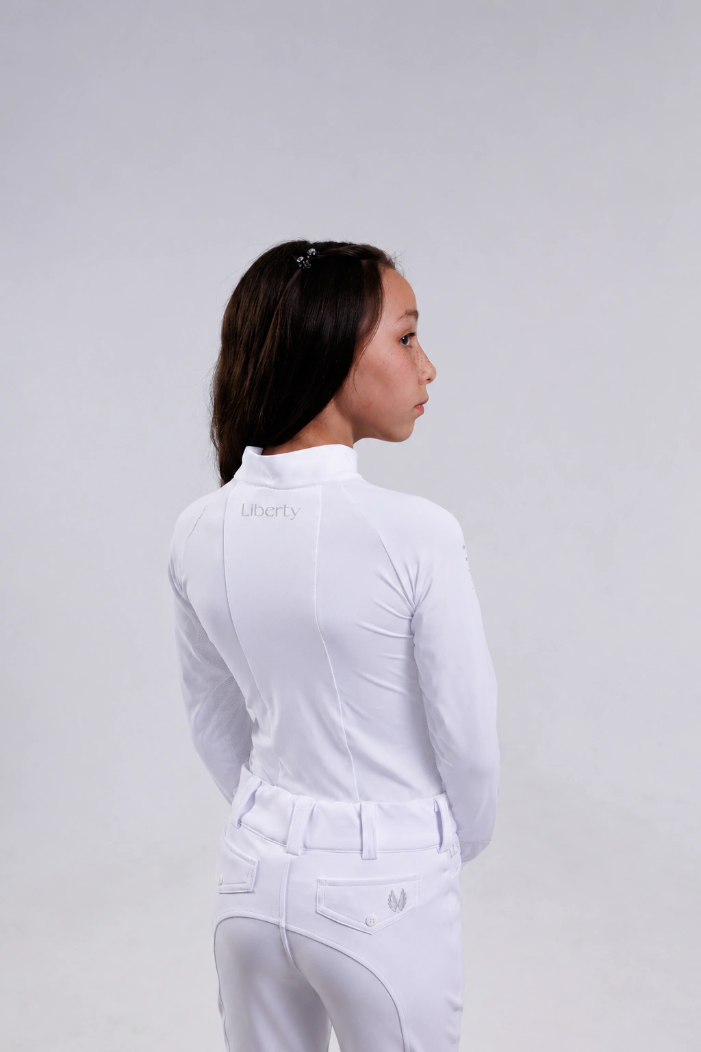 Blusa Prova Infantil Hipismo Fresh Manga Longa - Branca - Imagem 2