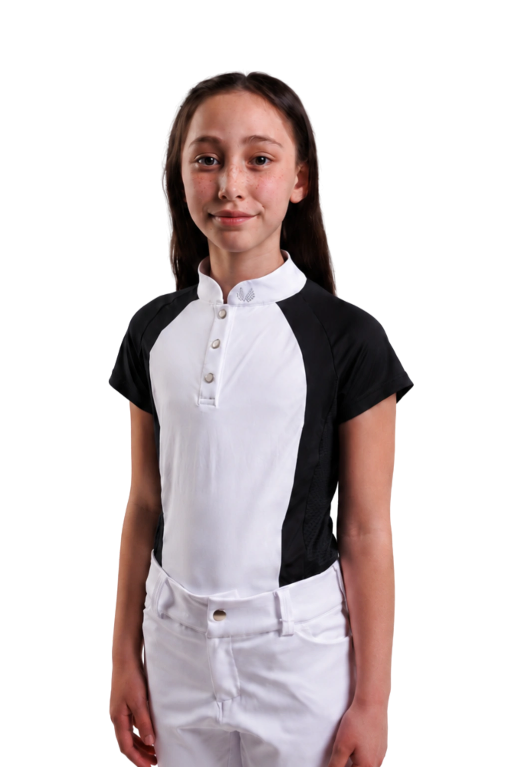 Blusa Prova Infantil Hipismo Fresh Manga Curta - Preta