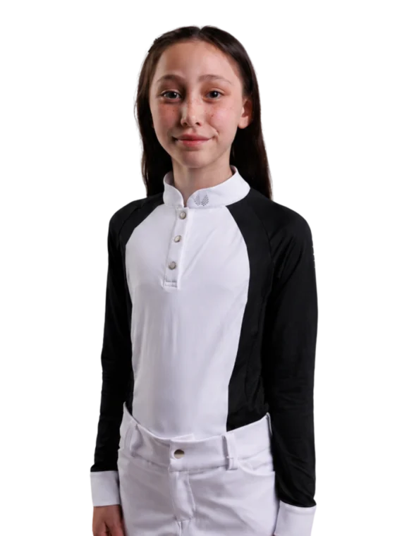 Blusa Prova Infantil Hipismo Fresh Manga Longa - Preta