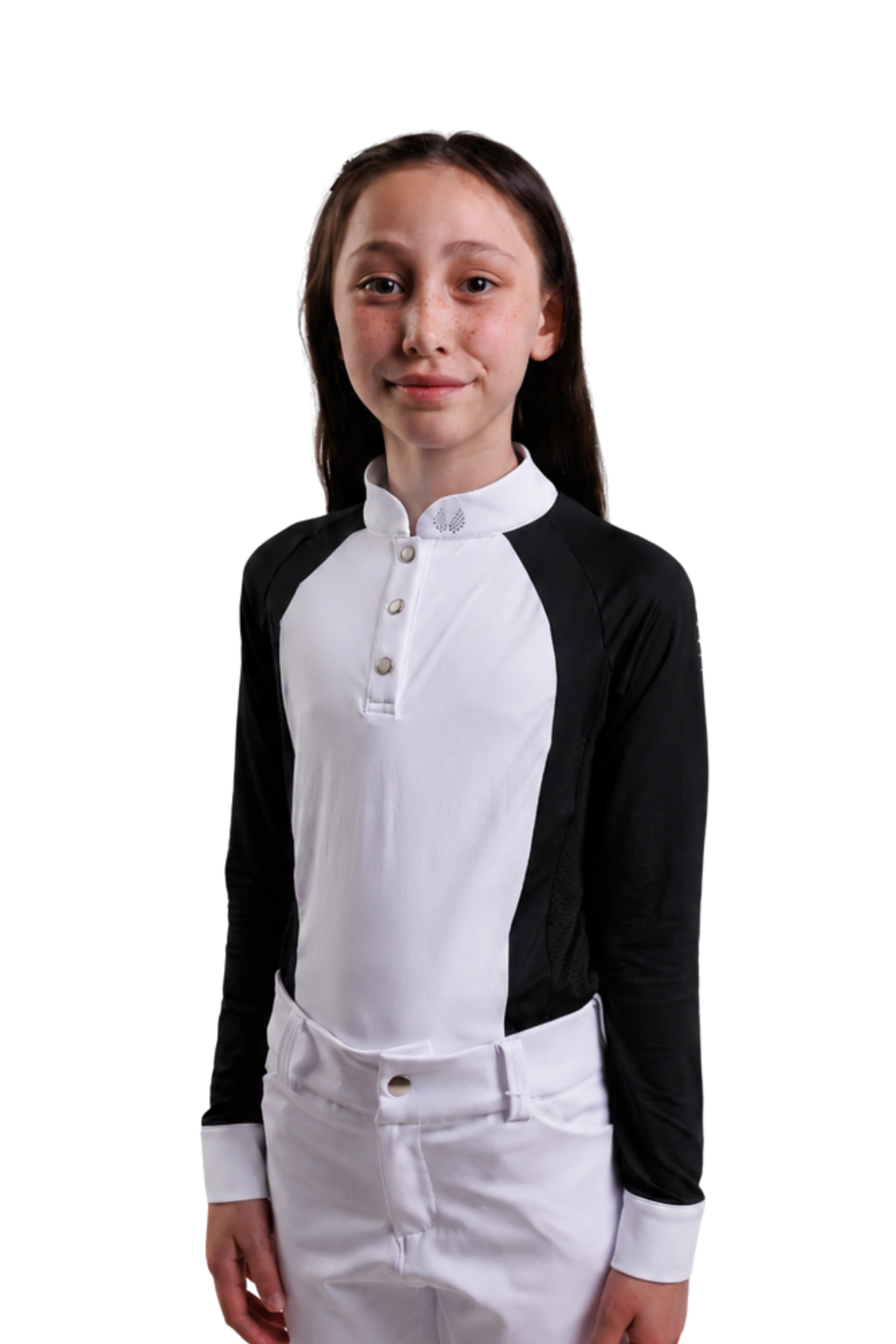 Blusa Prova Infantil Hipismo Fresh Manga Longa - Preta