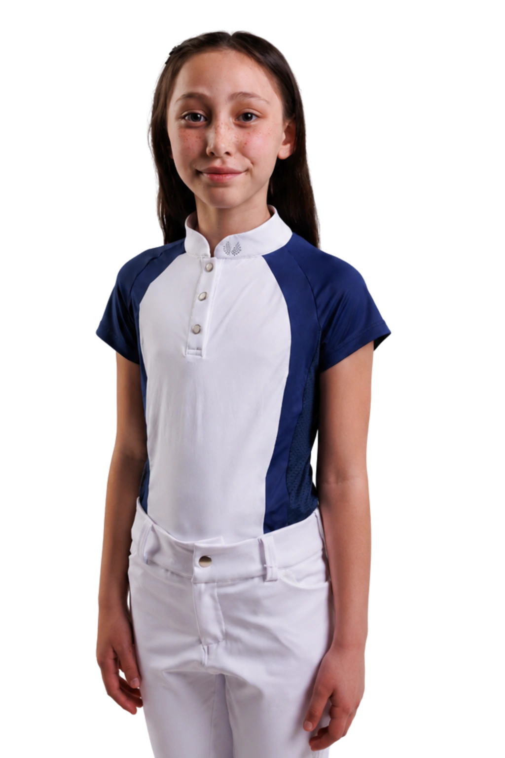Blusa Prova Infantil Hipismo Fresh Manga Curta - Marinho