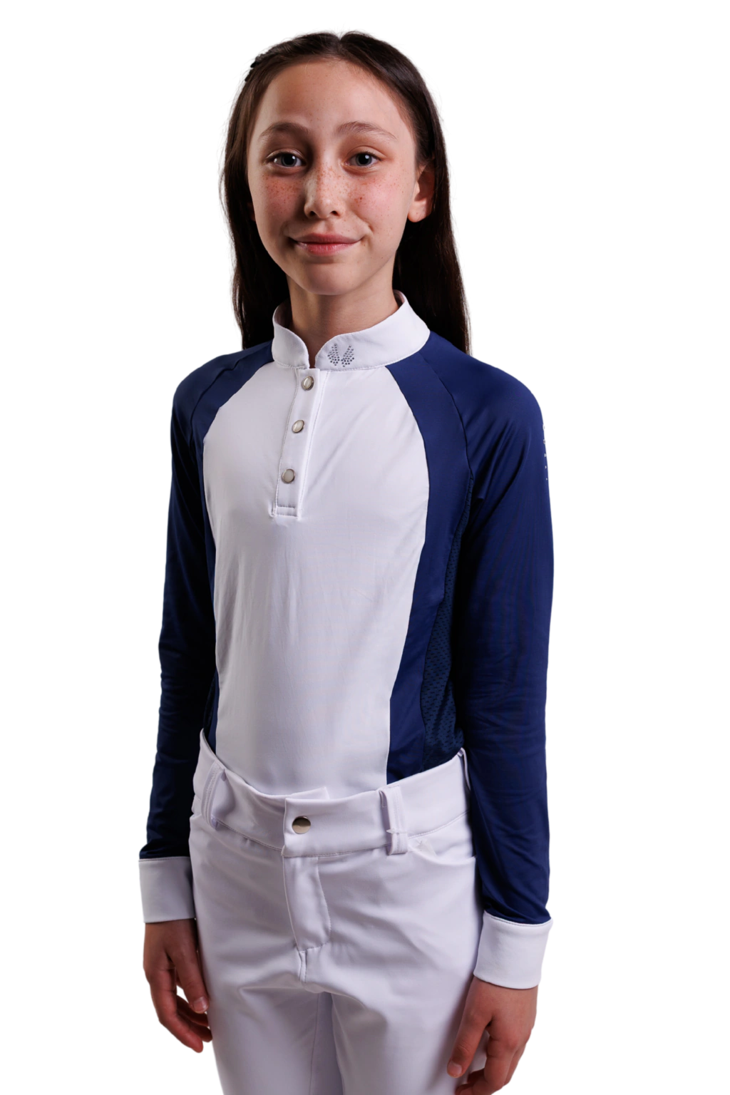 Blusa Prova Infantil Hipismo Fresh Manga Longa - Marinho